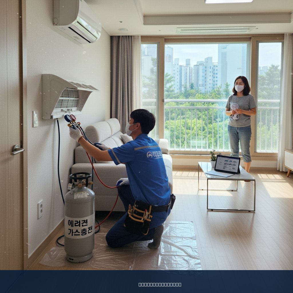 단원동 에어컨 가스충전, 오래된 아파트 에어컨 시원함 되찾다!