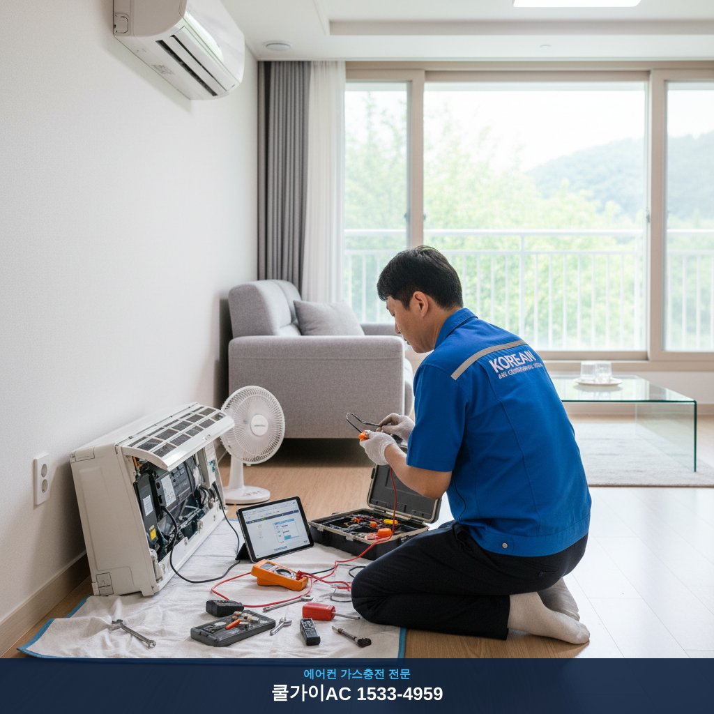 화원읍 에어컨 수리, 오래된 아파트 냉매 누설 해결 후기