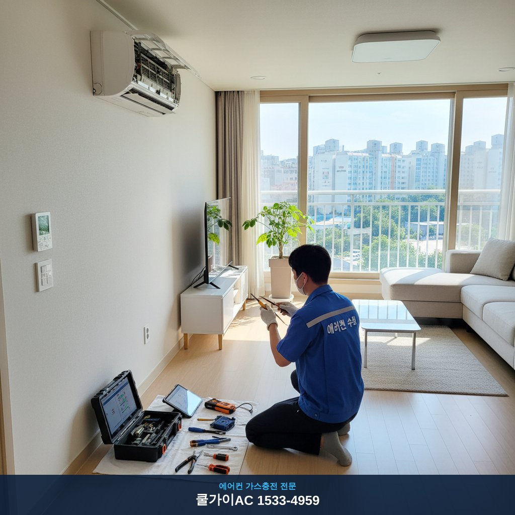 신매동 에어컨 수리, 오래된 아파트 구형 R-22 냉매 충전 후기!