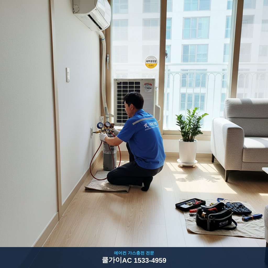 맹동면 에어컨 가스충전 후 전기요금 반토막! 찐 에너지절약 후기