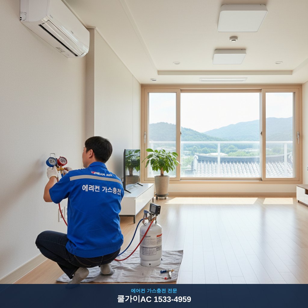 괴산군 칠성면 에어컨 가스충전 후 전기요금 뚝! 시원함은 UP!