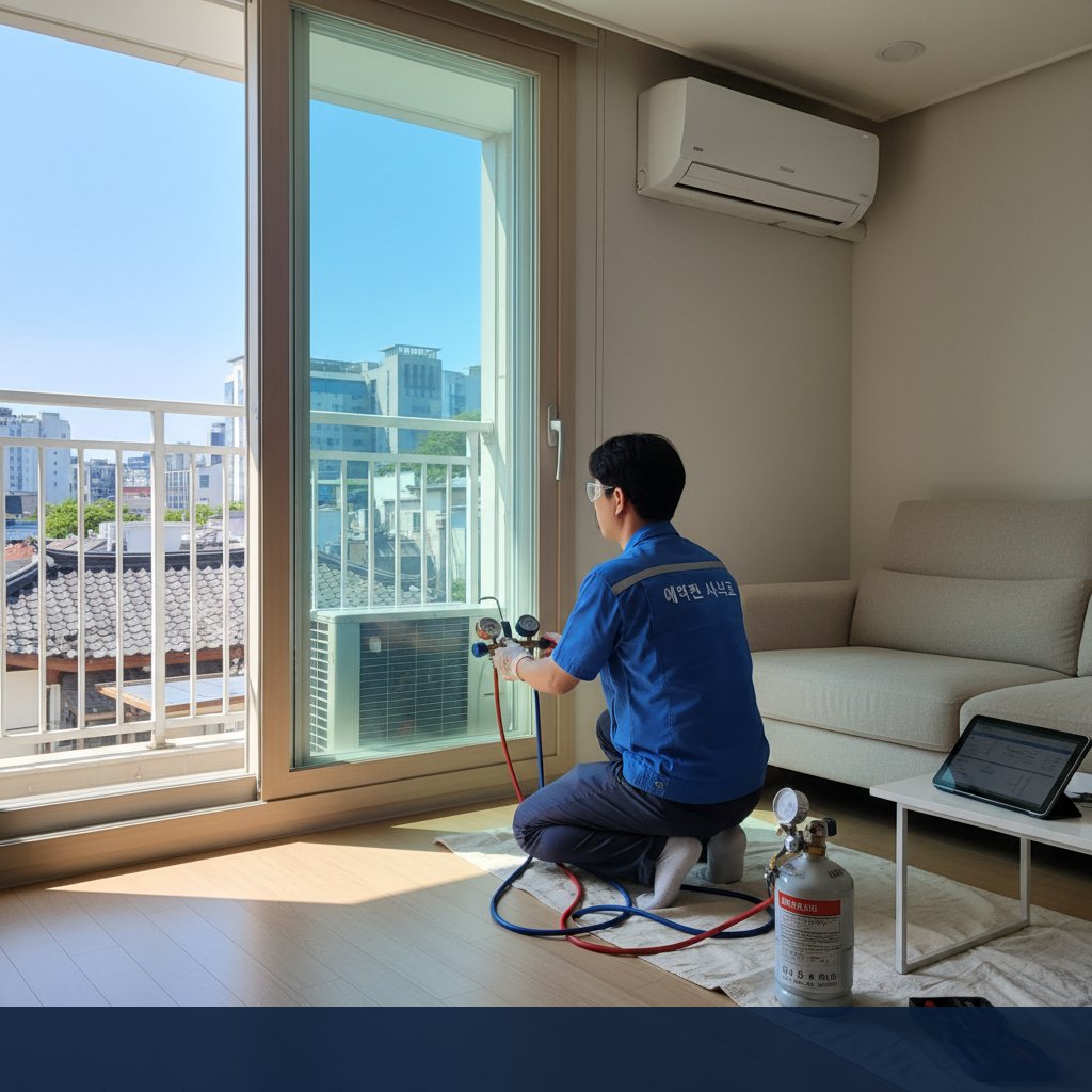 이태원동 에어컨 가스충전 후 냉방병 탈출! 우리 가족 건강 지킨 찐 후기